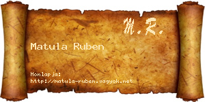 Matula Ruben névjegykártya
